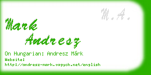 mark andresz business card
