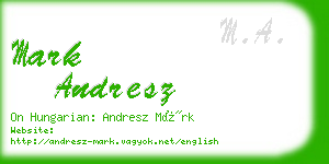 mark andresz business card